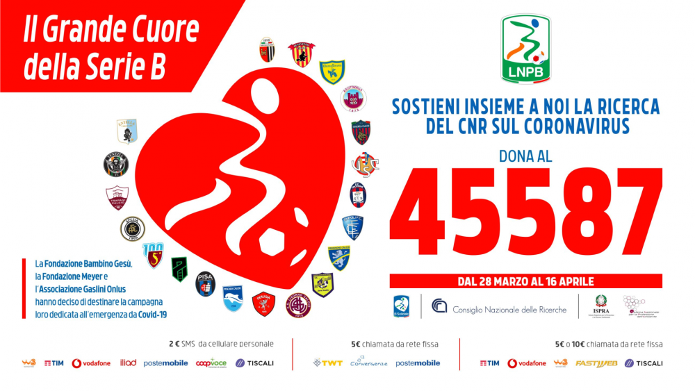 Il Grande cuore della Serie B contro il Coronavirus