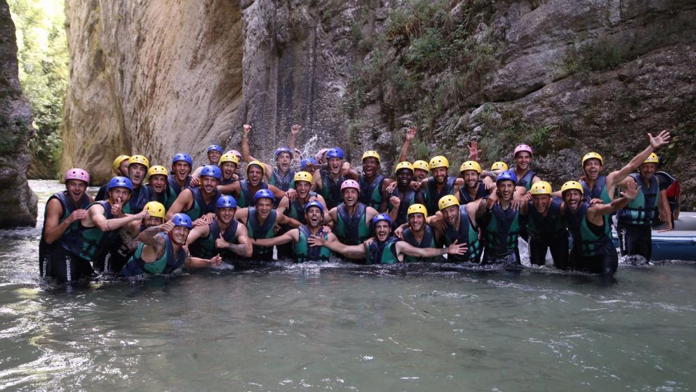 #DalCovoDelleAquile #Day6: rafting sul fiume Corno per giocatori e staff