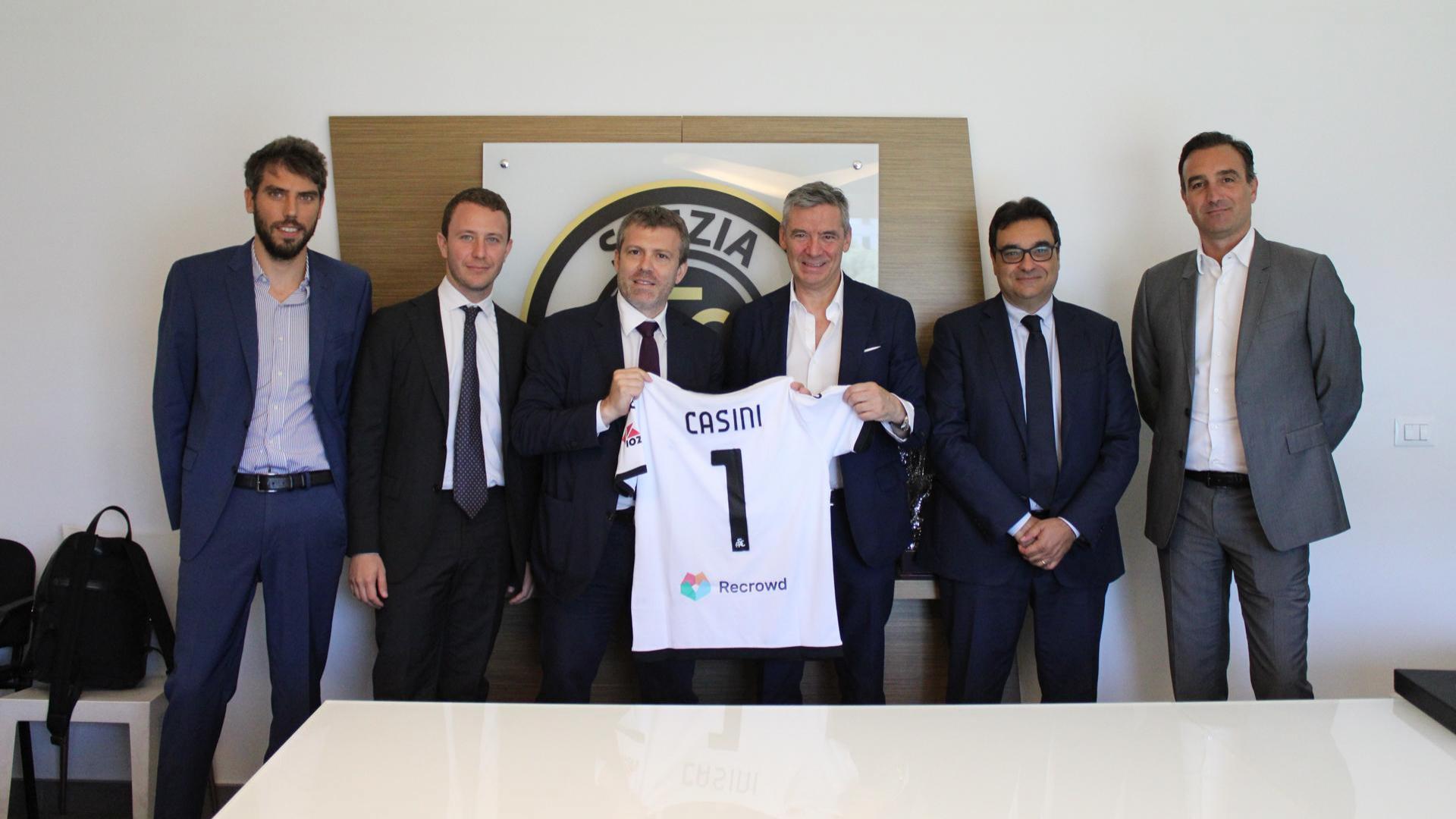 Il Presidente della Lega Serie A Lorenzo Casini in visita allo Spezia Calcio