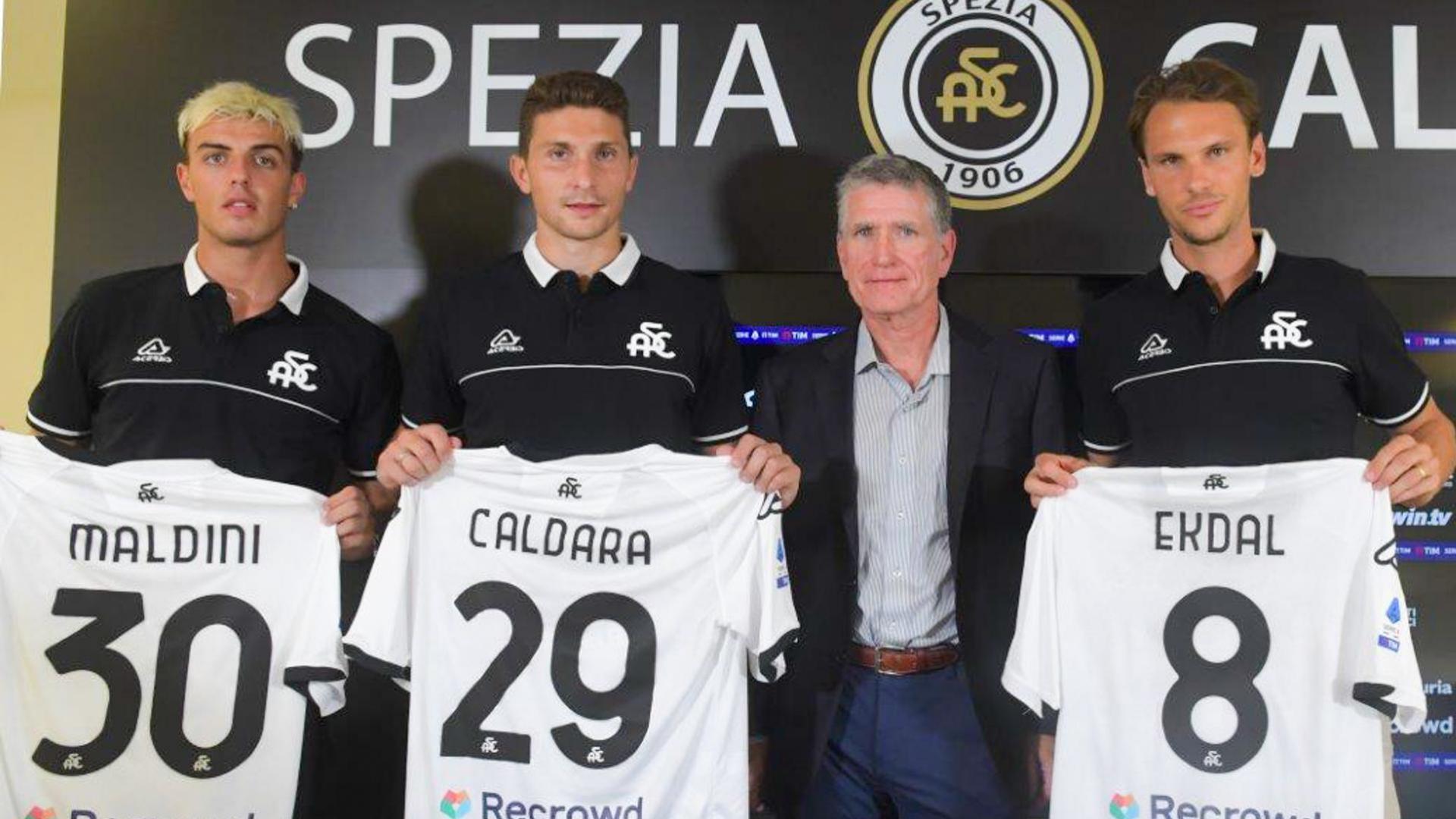 Official presentation of Albin Ekdal, Mattia Caldara and Daniel Maldini