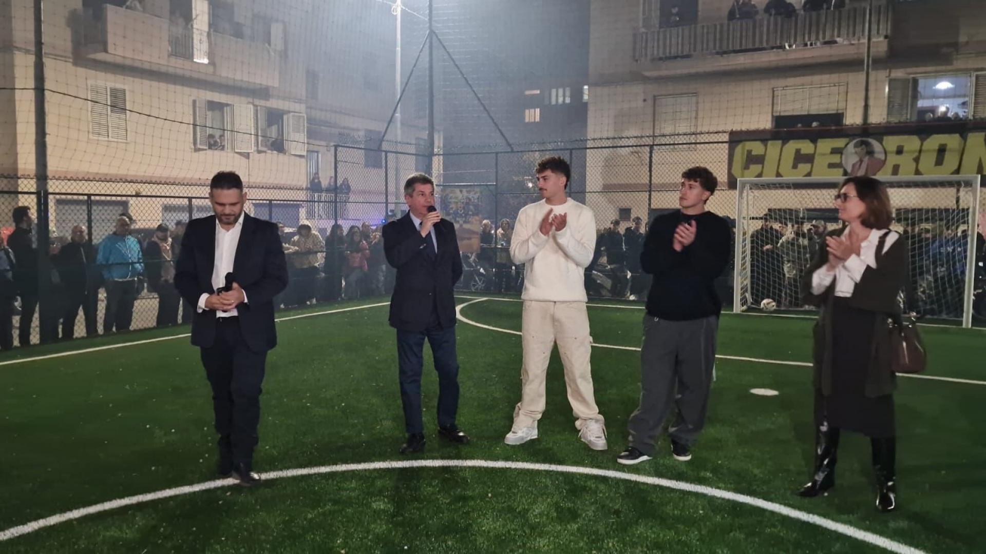 Inaugurato il rinnovato campo donato dai fratelli Esposito nel quartiere Cicerone