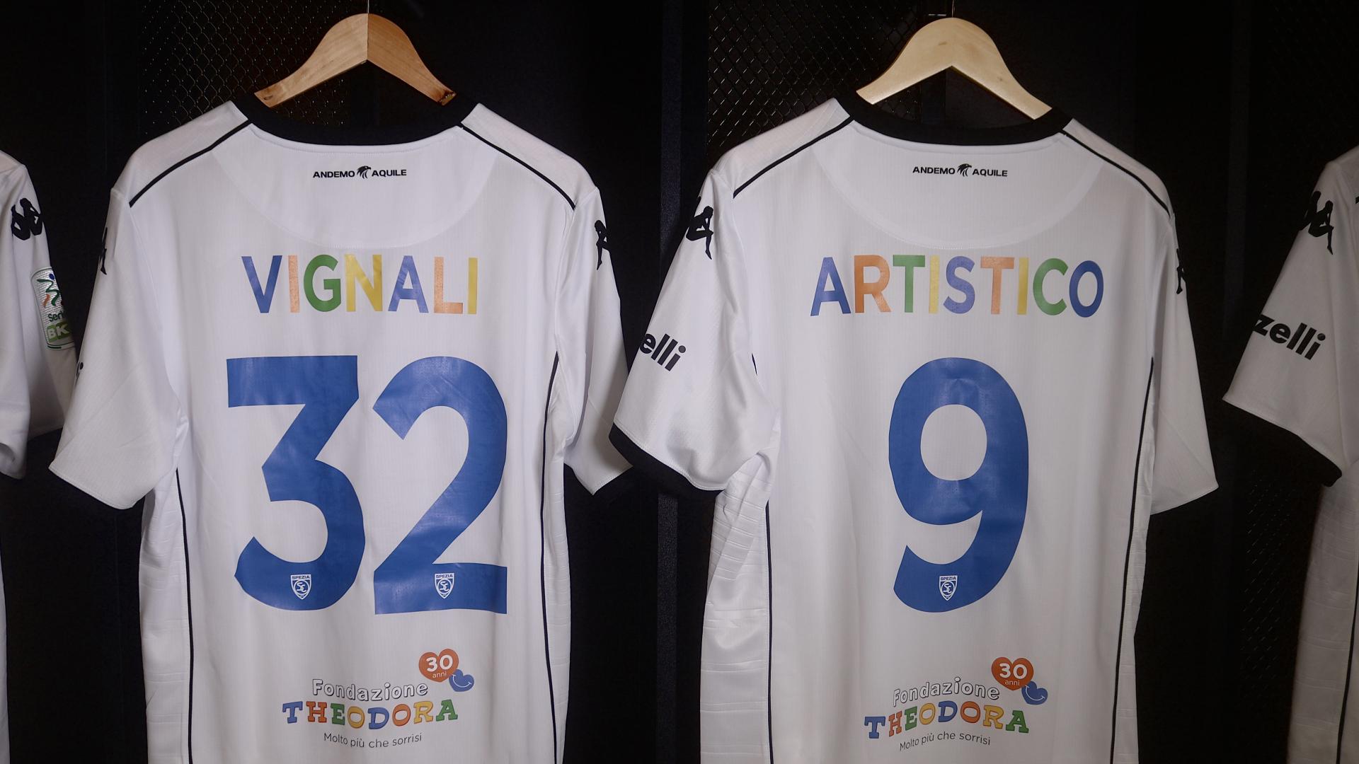 Spezia Calcio takes to the field with Fondazione Theodora: special jerseys for the match against Modena